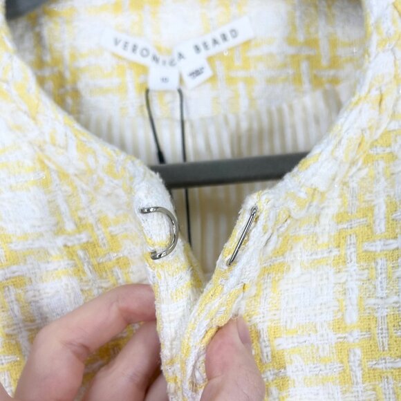 NWT Veronica Beard Bryne Jacket in Pale Yellow/White Size 10 - Picture 8 of 12